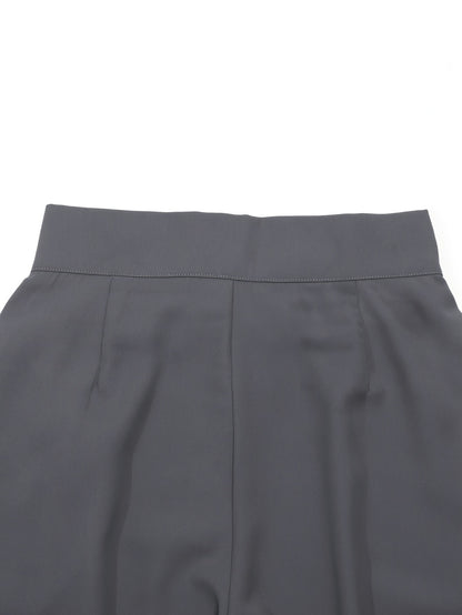 Solid Color Straight Leg Pants, Elegant High Waist Button Front Pants For Work & Office, Women's Clothing