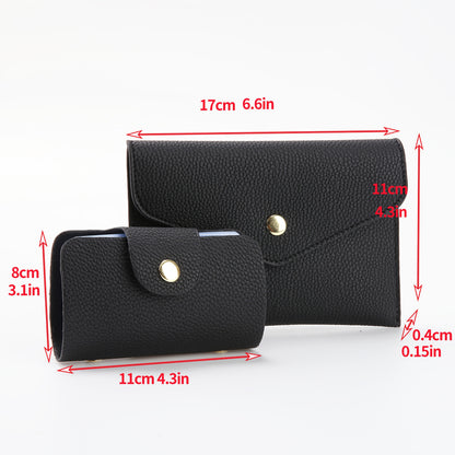 Women's Lightweight PU Three-Piece Bag Set with Removable Strap