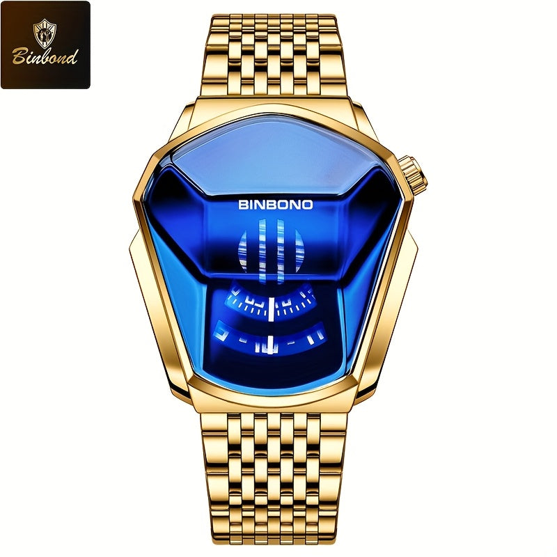BINBOND Men's Quartz Business Watch Stainless Steel Strap
