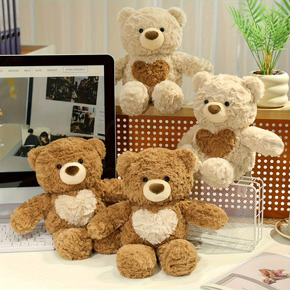 35Cm/13.78In Adorable Heart-Shaped Bear Plush Toys Kawaii Panda Stuffed Animals Ultra Soft Cuddly Gifts for Boys And Girls Birthday Celebrations Holiday Home Decoration