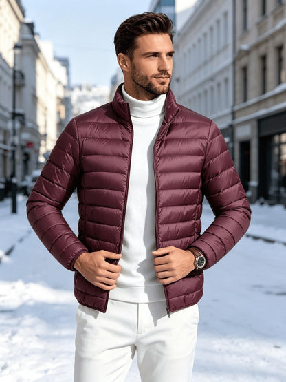 Men's Lightweight Stand-Collar Quilted Jacket for Fall Winter