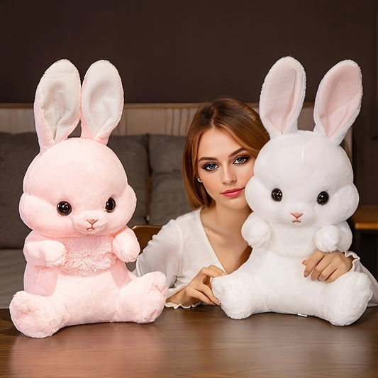 A New Fluffy and Adorable Sitting Long-eared Rabbit Plush Toy, a Soft and Cute Large Rabbit Doll Creative Pillow for Home Decoration and Birthday Party Gifts