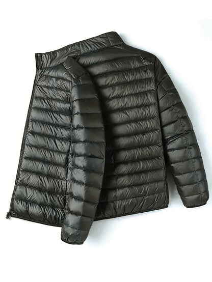 Spring, Autumn, And Winter Styles with a Stand Collar And Zipper Closure, Versatile Casual Lightweight Jacket for Men - ayq