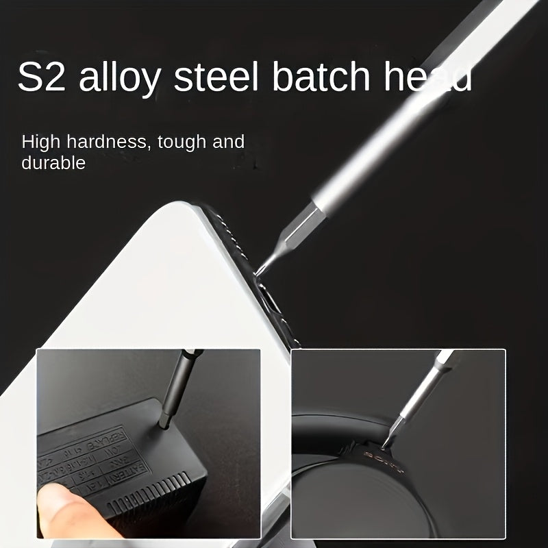 25-In-1 Precision Screwdriver Set for Mobile Phone And Tablet Repairs, Includes Drill Bits, Tweezers, And Pry Tools, Comes with a Portable Storage Case, Essential for Electronic Device Maintenance.