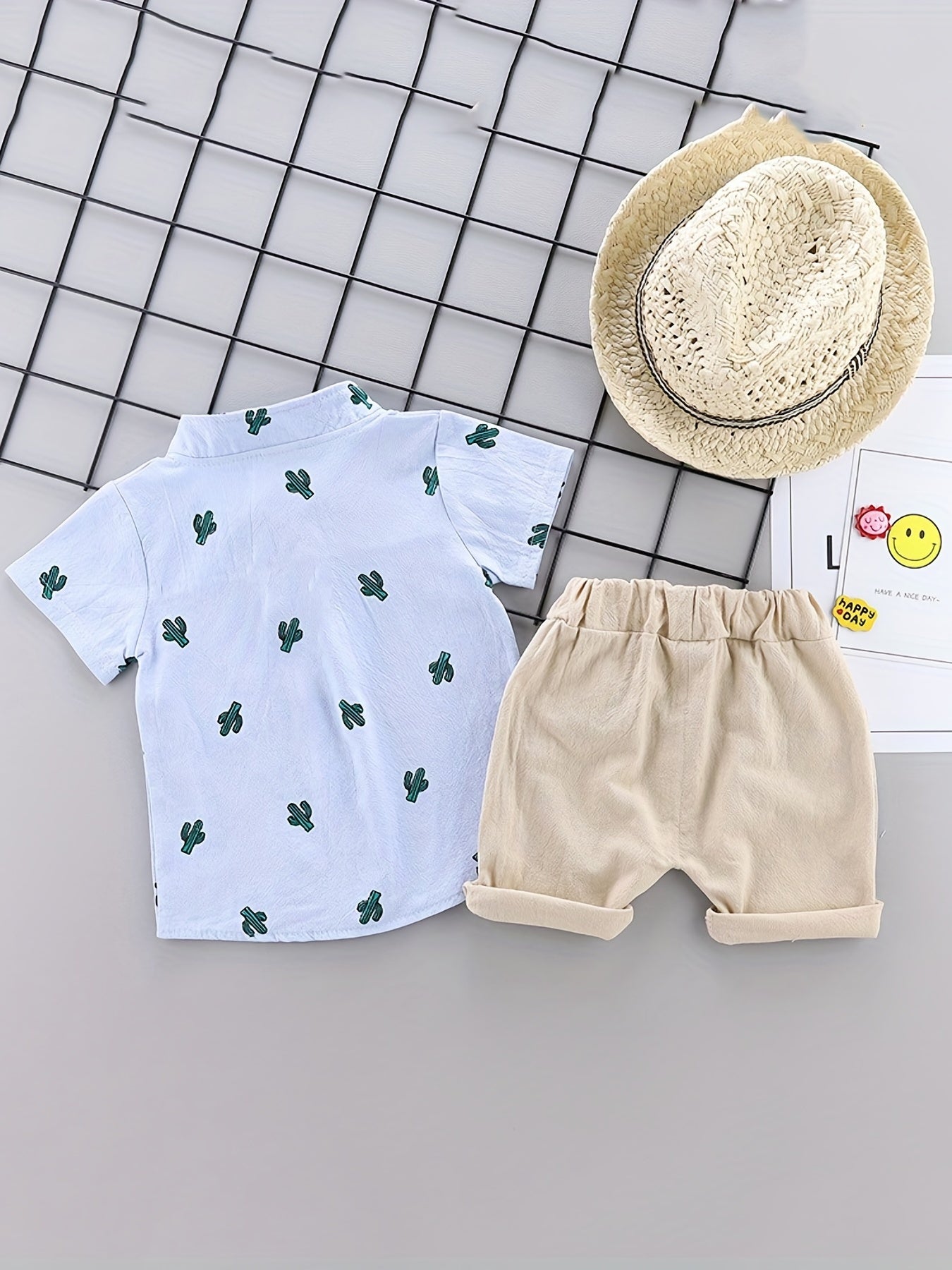 Kids' Cotton Dinosaur Print Shirt & Shorts Set for Summer