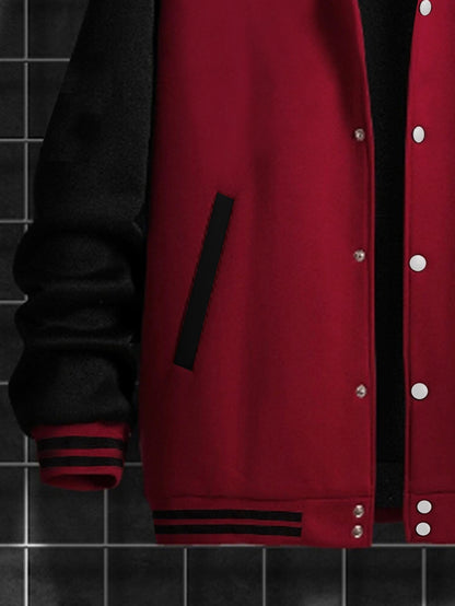 Men's Los Angeles Logo & Greek Letter Jacket - Oversized Loose Fit Baseball Collar Button-Front Coat with Number 27 Back Print, All-Season Casual Sportswear (Hand Washable) - -Themed Outerwear for Fans