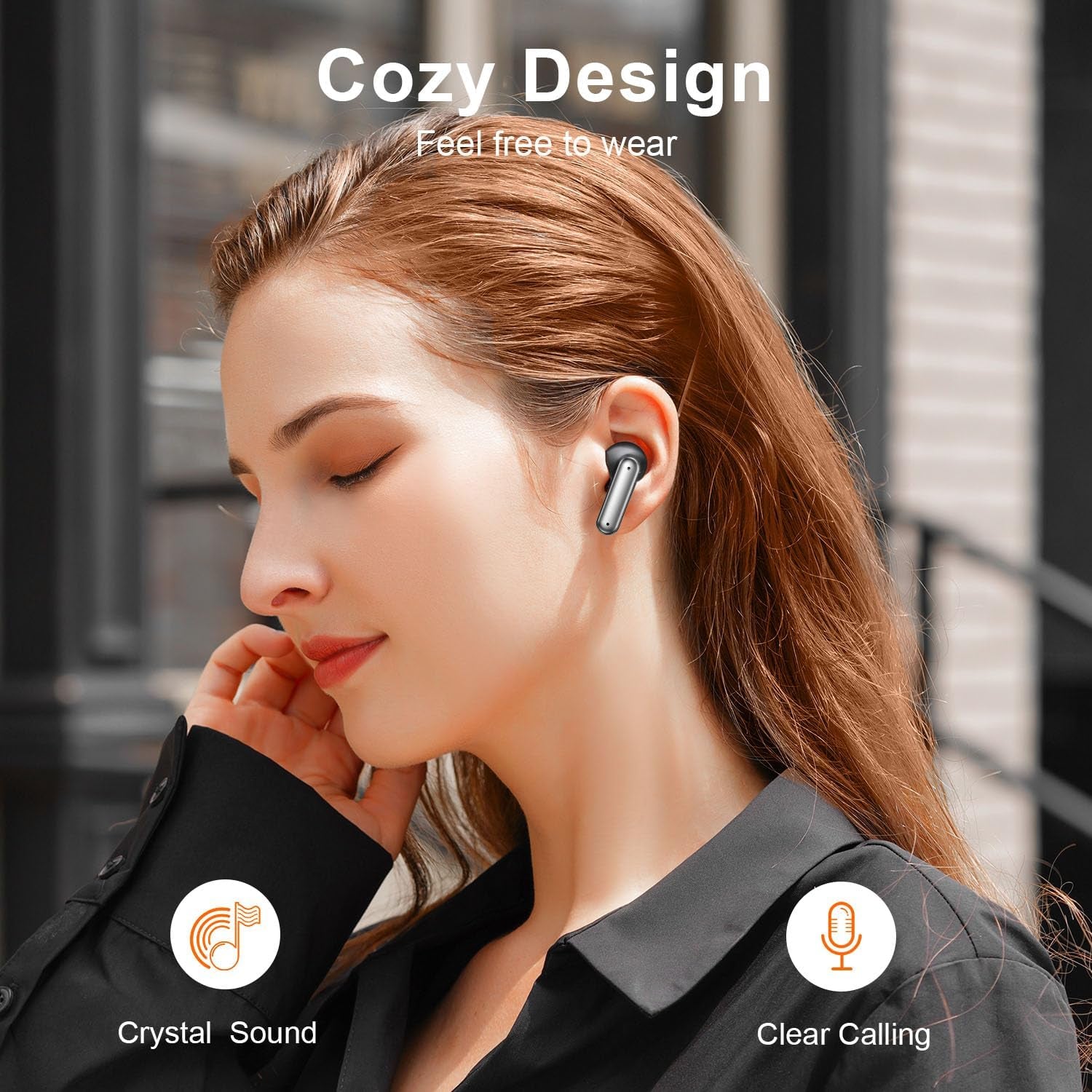 ZIUTY Wireless Earbuds, Ear Buds Bluetooth V5.3 Headphones 50H Playtime with LED Digital Display Charge Case, IPX5 Waterproof Earphones with Mic for Iphone Android Phone Computer Laptop - Star Gray