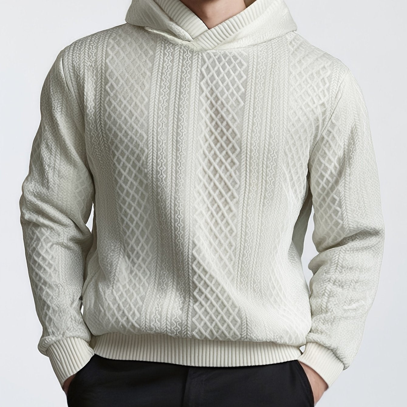 Տղամարդու ժակարդե երկարաթև սվիտեր աշնանային և ձմեռային սեզոնի համար, տղամարդկանց համար նախատեսված առօրյա երկարաթև վերնաշապիկ, պատրաստված բարձր խտության ժակարդե գործվածքից