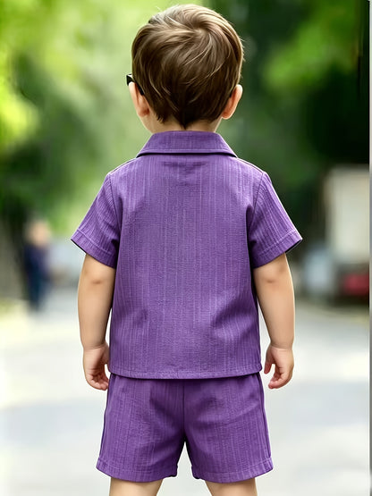Baby Boy Summer Shorts Set with Short Sleeve Shirt