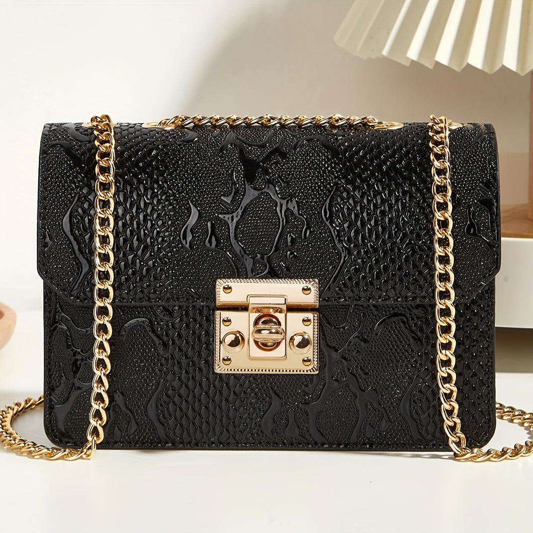 Կանացի վինտաժային սինթետիկ կաշվից ձեռքի և խաչաձև պայուսակ - փոքր գողության համար նախատեսված դրամապանակ՝ անջատվող շղթայական ժապավենով և ճարմանդով փակվող, փոքր ձեռքի պայուսակ՝ հարմար ճանապարհորդությունների, երեկոյան միջոցառումների համար