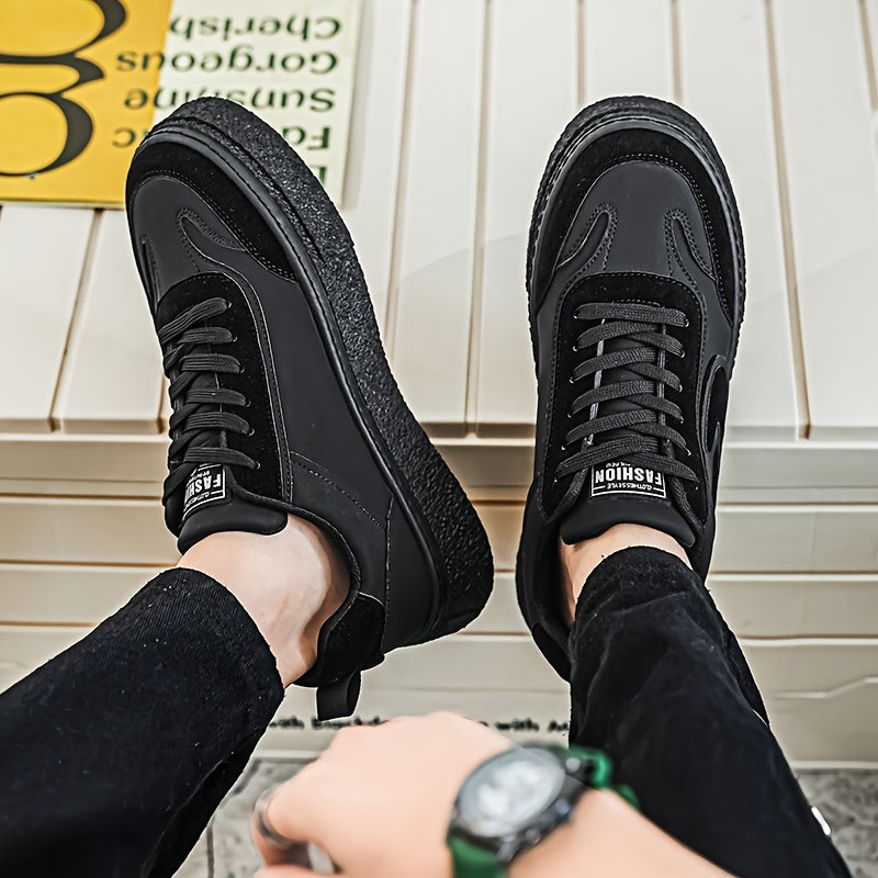 Men's Fashion Sneakers - Casual Lace-Up, All-Season Grip Shoes with Durable PU & EVA Material, Movement Style, Leisure Style, Four Seasons