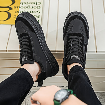 Men's Fashion Sneakers - Casual Lace-Up, All-Season Grip Shoes with Durable PU & EVA Material, Movement Style, Leisure Style, Four Seasons