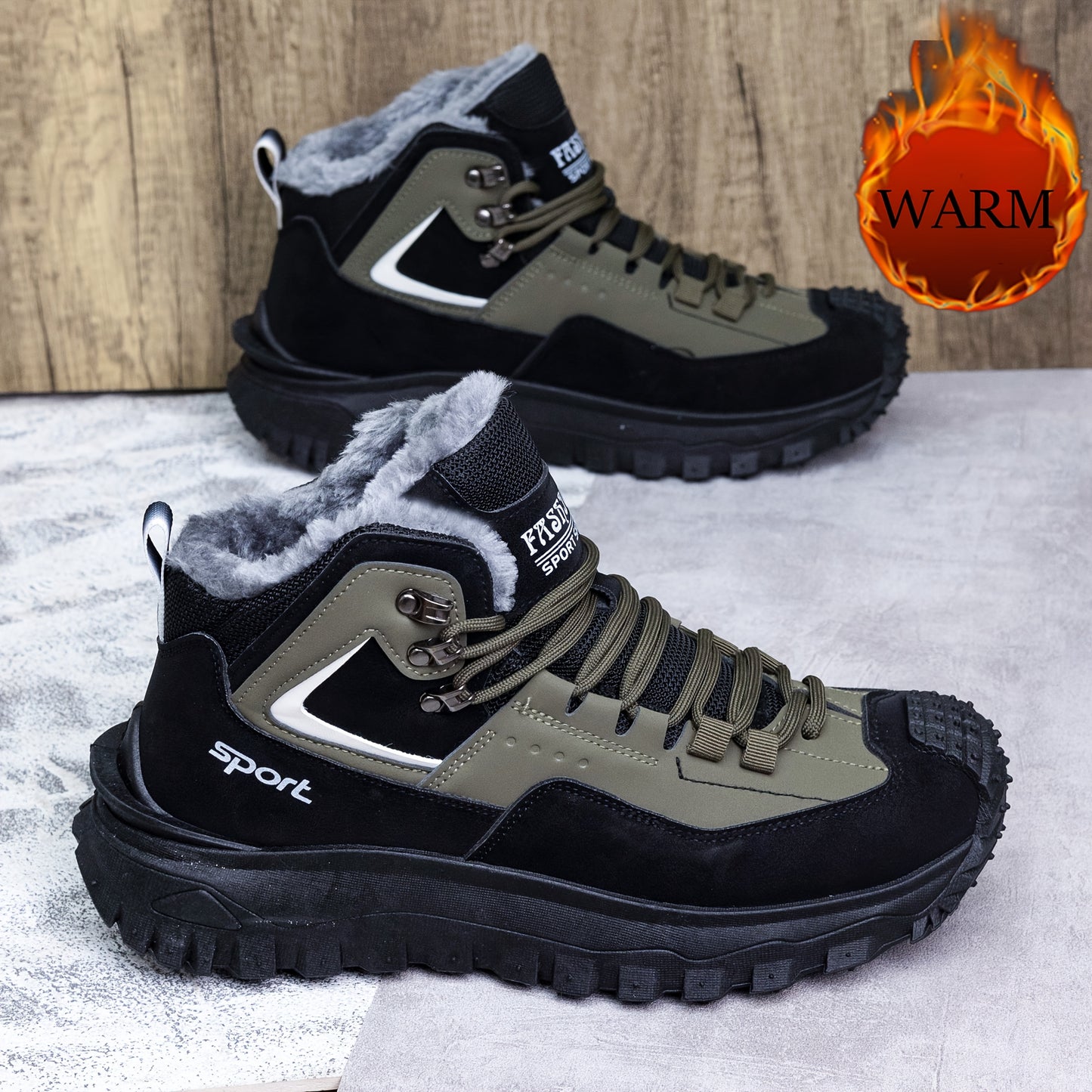 Men's Outdoor Hiking Shoes - Multi-Terrain Breathable Athletic Sneakers for Gym Training, High Elasticity Support & Anti-Slip Design, Lightweight and Warm Snow Sports Footwear