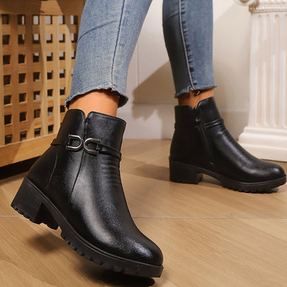 Կանացի ասպետական ձմեռային արտաքին կոշիկ, Սուրբ Ծննդյան նվեր, հաստացված, բրդյա երեսպատմամբ, հարմարավետ, ցրտից պաշտպանող, չսահող, դիմացկուն, կարճաճիթ կոշիկ