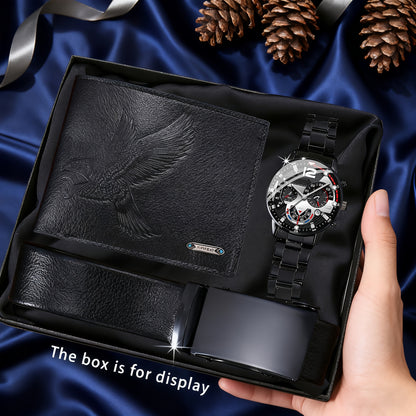 3 հատ տղամարդու ժամացույցի, գոտու և դրամապանակի հավաքածու | Նորաձև, գործնական, հանգստի, սպորտային, գեղեցիկ և նորաձև, հատուկ մշակված տղամարդկանց համար, առանց նվերի տուփի