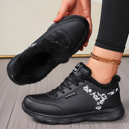 Կանացի ձմեռային ջերմային բրդանման կարճաճիտք կոշիկներ - մոխրագույն և վարդագույն սինթետիկ վերնամաս, ներբանային ճկունություն, կապերով ցածր կոճի ձնագնաց կոշիկներ սառույցի վրա քայլելու համար, ամենօրյա և - ցուրտ եղանակին դրսում կրելու տաք կոշիկներ