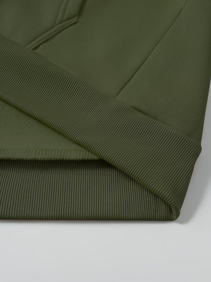 Men'S Minimalist Red & Christmas Tree Print Hooded Sweatshirt - Long Sleeve Casual Pullover with Piping, Regular Fit Winter Warmth for Holiday Parties, Outdoor Activities & Casual Attire, Christmas Sweatshirt, Seasonal Fashio