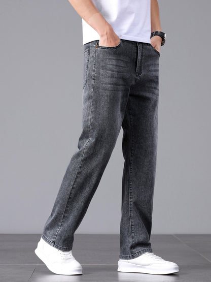 Men'S Stretchy Long Pants, Stylish And Versatile, Slim Fit, Breathable, Trendy Denim Trousers for Spring And Summer.