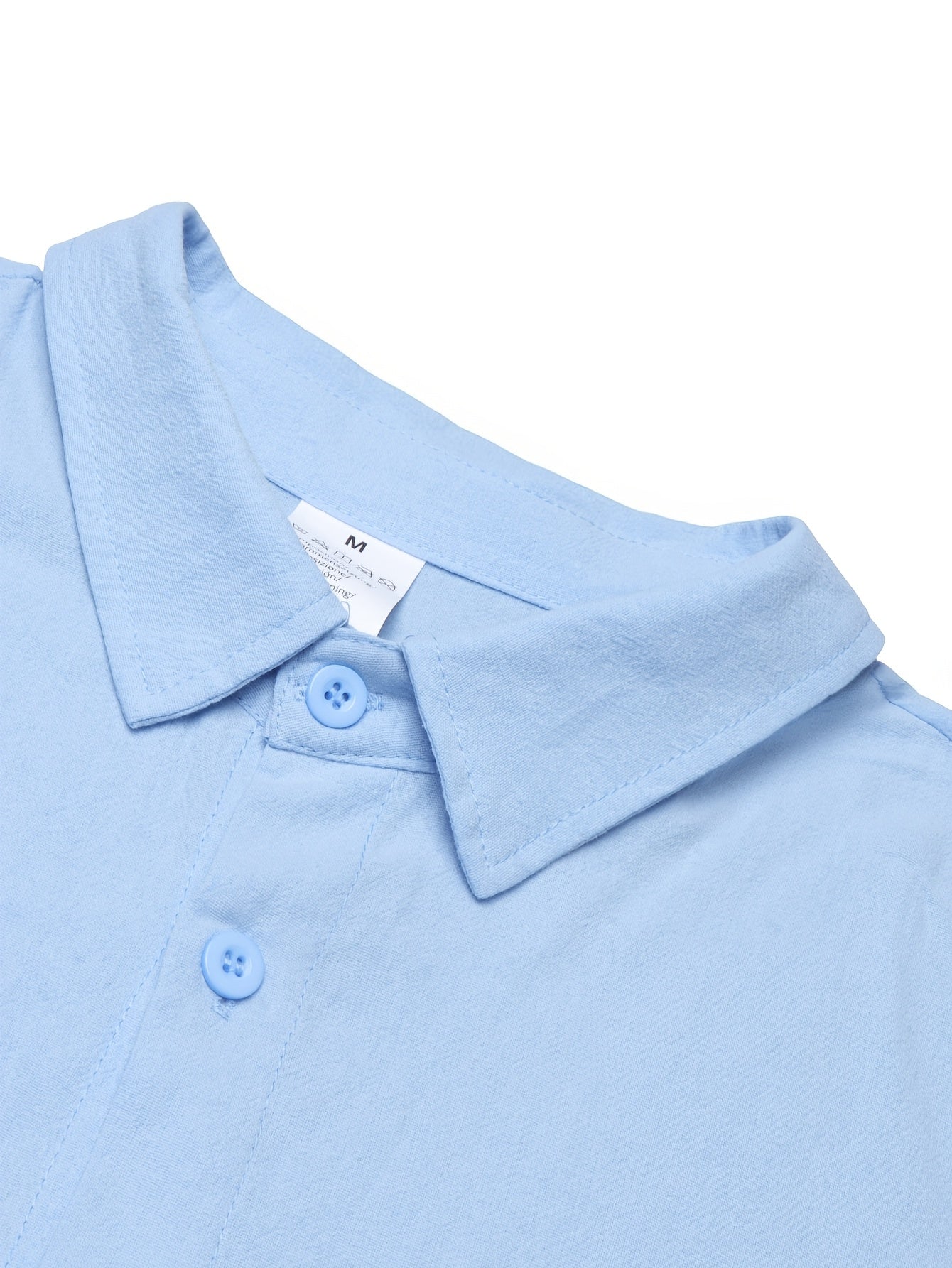 Men's Casual Linen Lapel Shirt & Buckle Pants Set for Spring/Fall
