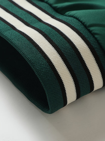 Men's Thermal Insulated Full-Zip Baseball Jacket with Full-Zip Closure - Heavyweight Winter Coat, Brown/White colorblock, Lining - Streetwear Outerwear for Casual & Formal Events - Compatible with Hoodies & Jackets (Men's Fas