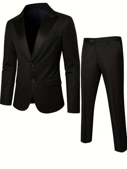 Men's 3-Piece Polyester Suit with Vest and Trousers