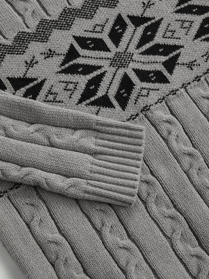 Men's Slim-Fit Cable Knit Sweater - Winter Warm Pullover with Geometric Corduroy Clasp (Adjustable Rope), Round Neck Long Sleeve Casual Sweating for Fall/Winter Layering - Hand Washable Knitwear for Smart-Casual Outfits (Not