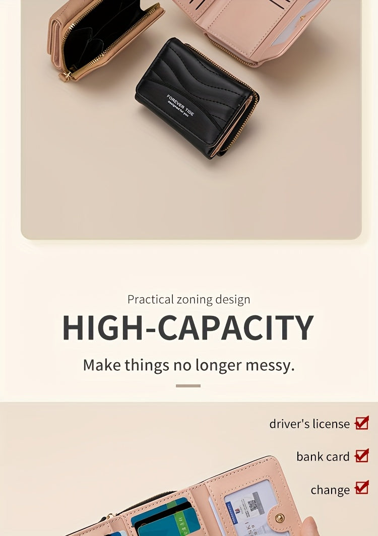 Կանացի նորաձև մինիմալիստական ​​ծալովի դրամապանակ՝ ճարմանդային դիզայնով, մեծ տարողությամբ, հասանելի է 6 գույնով