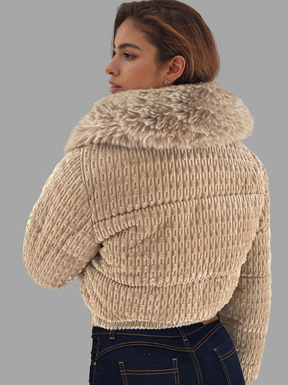 Կանացի ձմեռային բաճկոն - կայծակաճարմանդով վերարկու՝ անջատվող մորթե օձիքով, բորդո/կարմիր - ցուրտ եղանակի վերնազգեստ՝ ամենօրյա և պաշտոնական միջոցառումների համար