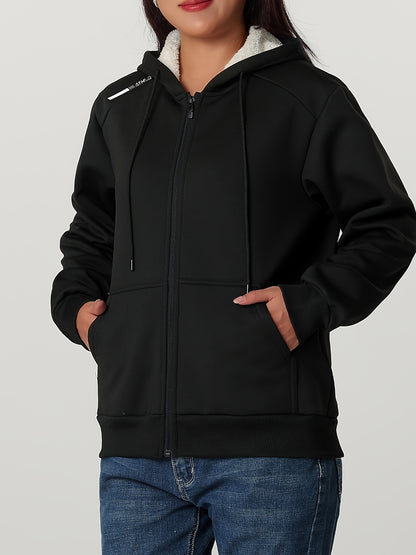 Կանացի ծանր ձմեռային բաճկոն - Ջերմամեկուսացված սառը եղանակի բաճկոն՝ ամբողջական կայծակաճարմանդով, մեծ առջևի գրպաններով - Մանուշակագույն վերնազգեստ առօրյա և պաշտոնական միջոցառումների համար - Ոչ ձգվող պոլիեսթերային գործվածք - Հեշտ խնամքի կանացի վերնազգեստ,