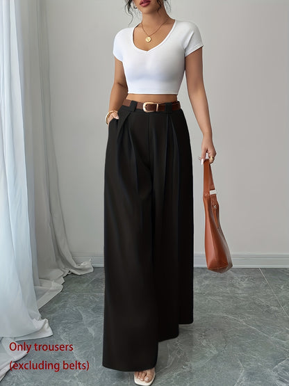High-Waisted Wide Leg Culotte Pants for Elegant Daily Wear