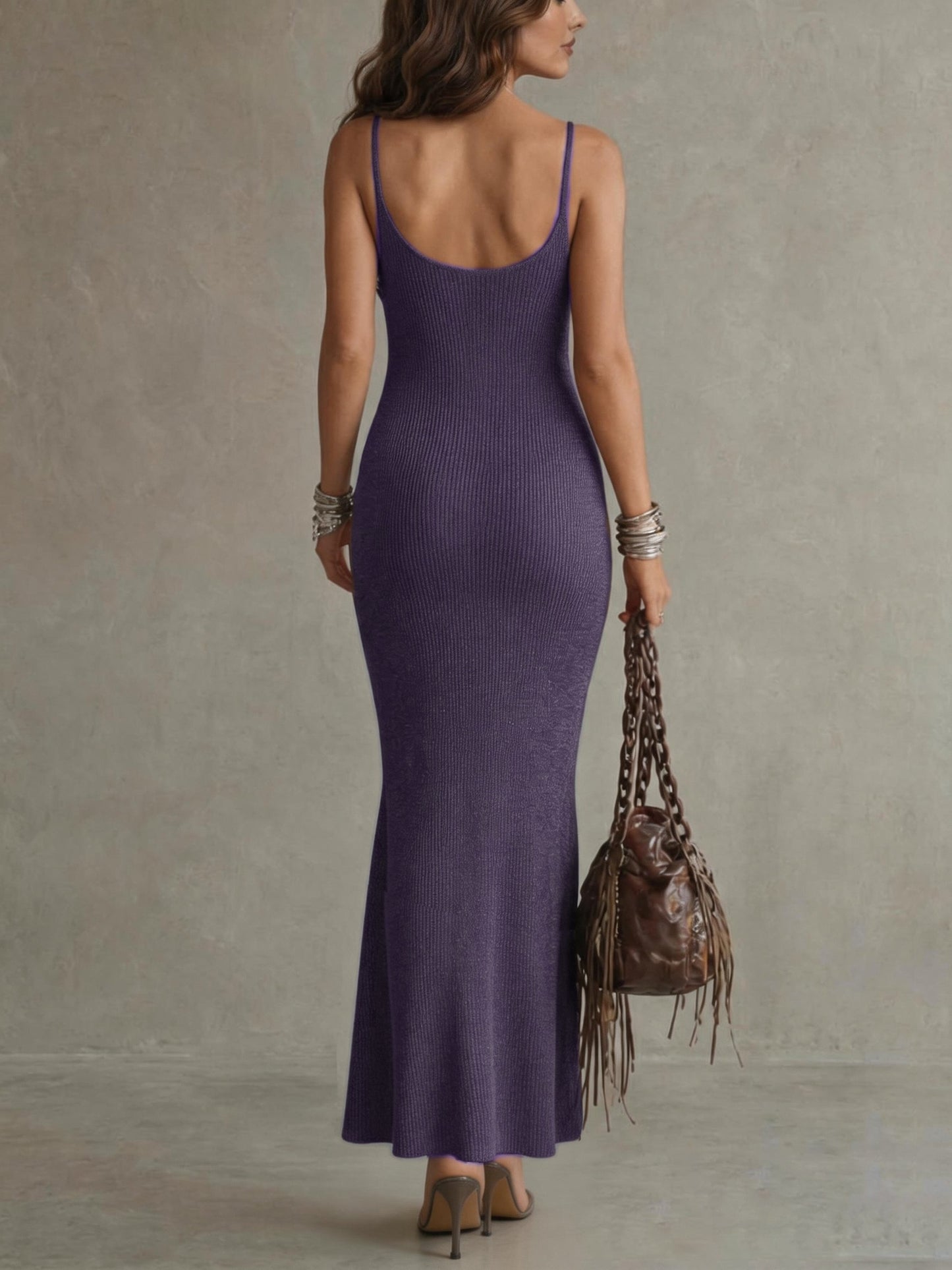 Women’s Elegant V-Neck Bodycon Sweater Dress for Spring-Fall