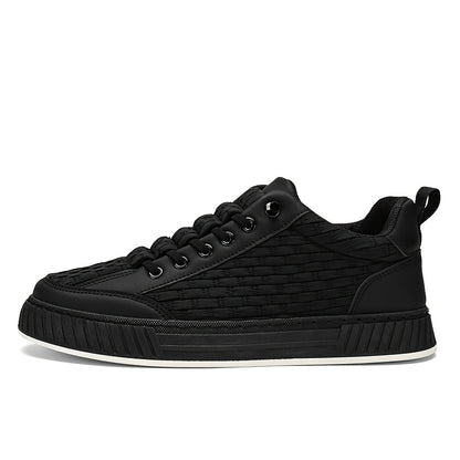 Unisex Casual Sneakers with Elastic Band, Low-Top PU Fabric