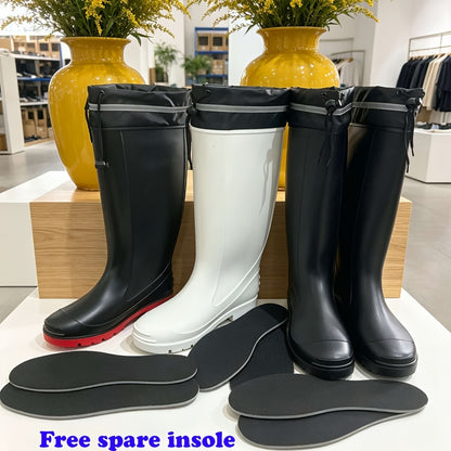 Unisex Drawstring PVC Rain Boots Waterproof and Non-Slip
