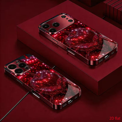 Luxury Red Cherry Acrylic Phone Case for iPhone 15-18 Pro Max