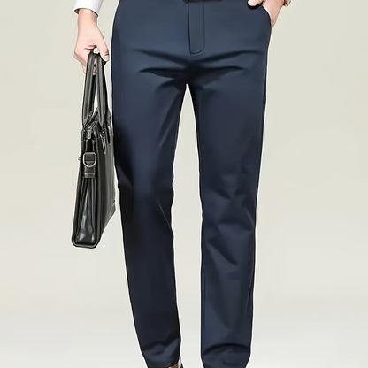 New Casual Formal Pants for Men in Four Seasons, Featuring a Business Style with Trendy Long Trousers. Fashionable And Versatile Men'S Elastic Dress Pants with a Comfortable Classic Design for Casual Wear.