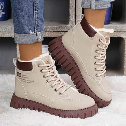 2025 Ձմեռային Տարբերակելի Տաք Կոշիկներ Կանանց Համար: Բարձր Կոճով, Փափուկ Տակով, Պարզ Ոճի Կոշիկներ, Հաստ Տակով, Թեթև Եվ Հարմարավետ Դիզայն, Տարբեր Գույներով