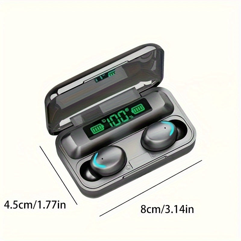 [9D Stereo Sound Noise-Canceling Earbuds] HiFi 9D Stereo Sound TWS Wireless Earbuds - Noise-Canceling In-Ear Sports Headset with LED Charging Case