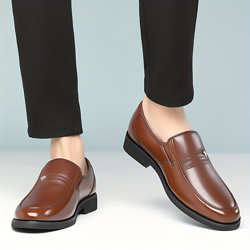 Men's Breathable Pointed Toe Oxford Shoes, Slip-On Formal & Casual
