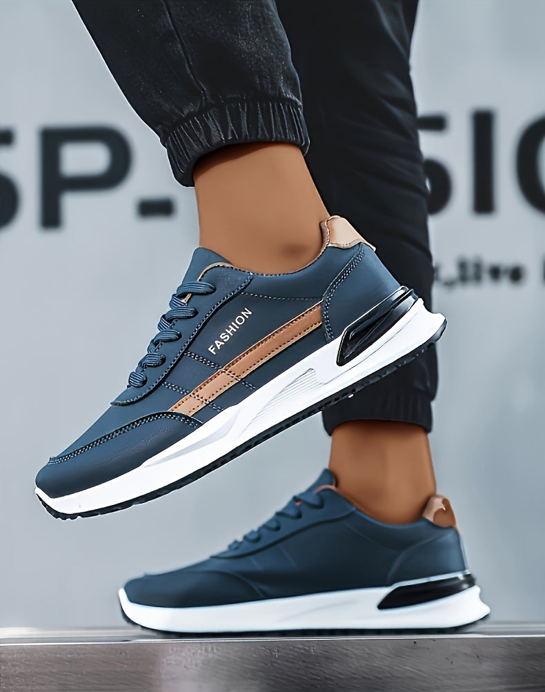 Men's Road Running Shoes, Large Size Men's Outdoor Hiking Shoes, Lace-up Walking Shoes, Training Shoes, Low-top Running Shoes, Trendy Skate Shoes, Student Casual Sneakers for Spring, Summer, Autumn, and All Seasons - ayq