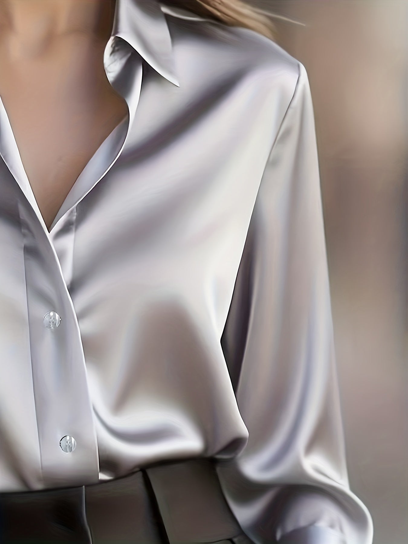 Women's Elegant All-Season Glossy  Shirt Jacket - Collar -Front Closure, Solid Brown (Copper/Black) - Tailored Blazer for, Office & Formal Events - Machine Washable Non-Stretch Professional Outerwear