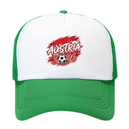 Austria 2026 Soccer Trucker Hat - Breathable Polyester Cap - ayq