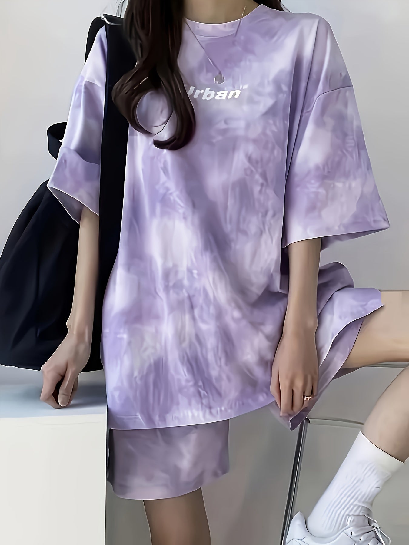 Women's Tie-Dye Loose Fit Short Sleeve Pajama Set
