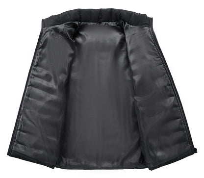 Men's Winter Stylish Padded Coat, Slim Fit Stand Collar Warm Jacket, Men's Plus Size -padded Padded Jacket - ayq