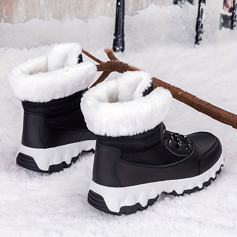 Winter velvet warm Men's and Women's shoes, thick snow boots, outdoor anti slip large size high top shoes