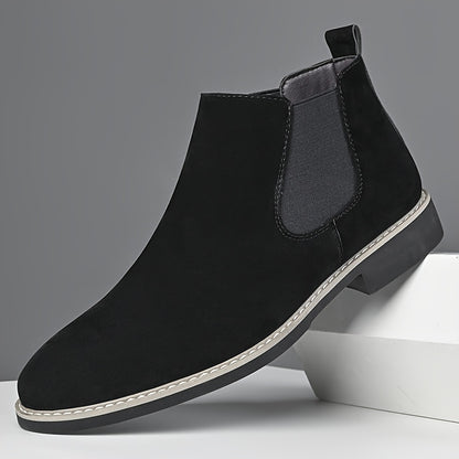 High-End Business Men'S Chelsea Boots, Pointed Elastic Ankle Boots, Slip-Resistant And Wear-Resistant Formal Shoes, British Style Slip-On Loafers, Suitable for Both Work And Casual Wear.