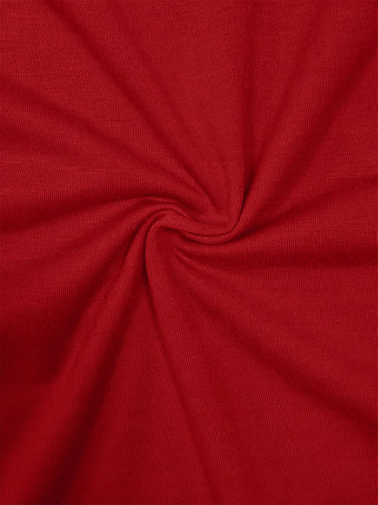 Women'S 2026 New Year Print T-Shirt - Red with Golden Number 2026 & Snowflake Design, Casual Round Neck Tee for Spring/Summer, Casual Wear Tops, |festive Tshirt|round Neck Tee, Christmas T Shirt