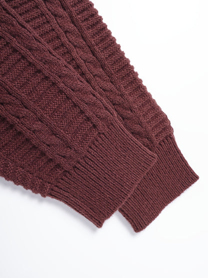 Men's Fashion Color-Block Striped Crew Neck Long Sleeve Casual Pullover, Trendy Elastic Warm Knitwear for Winter Outdoor Activities