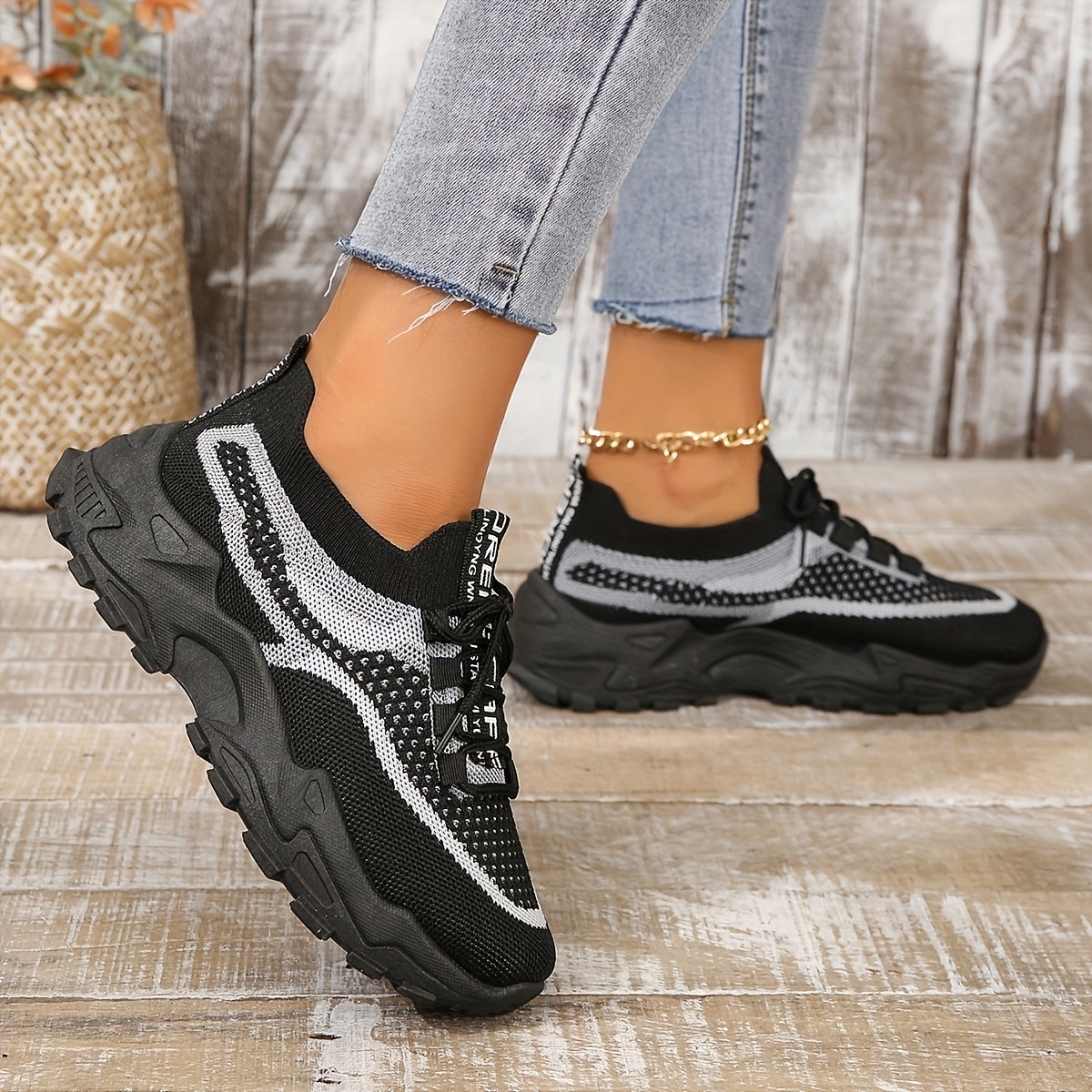 Women's Low-Top Breathable Sneakers with Cushioned Sole