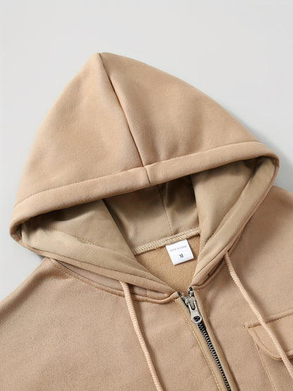 Men'S Minimalist Red & Christmas Tree Print Hooded Sweatshirt - Long Sleeve Casual Pullover with Piping, Regular Fit Winter Warmth for Holiday Parties, Outdoor Activities & Casual Attire, Christmas Sweatshirt, Seasonal Fashio