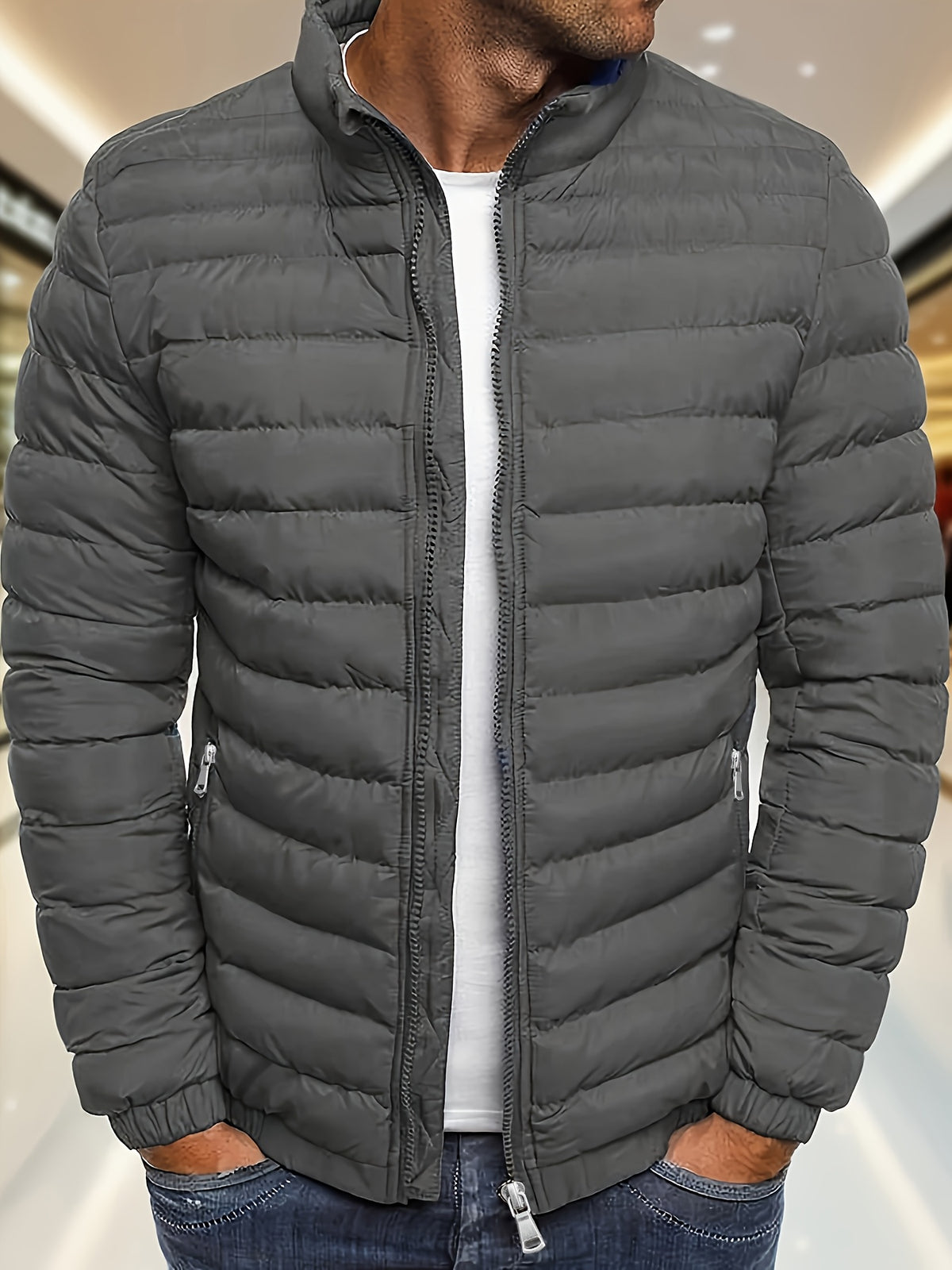 Men's Casual Zipper Hoodie Jacket with Detachable Hood